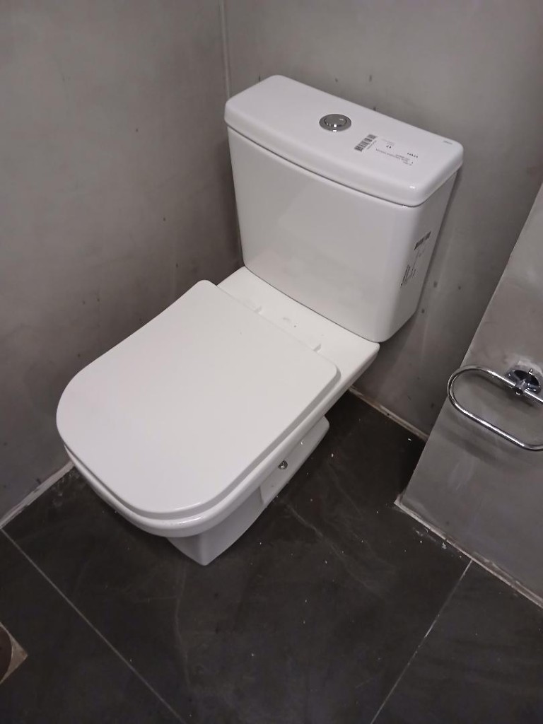 Instalação de vaso sanitário novo em banheiro residencial